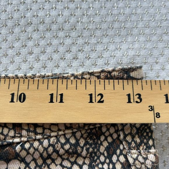 Free People Jeans Brown Two Faced Snakeskin Skinny Crop High Rise Raw sizw 29 - Picture 11 of 14